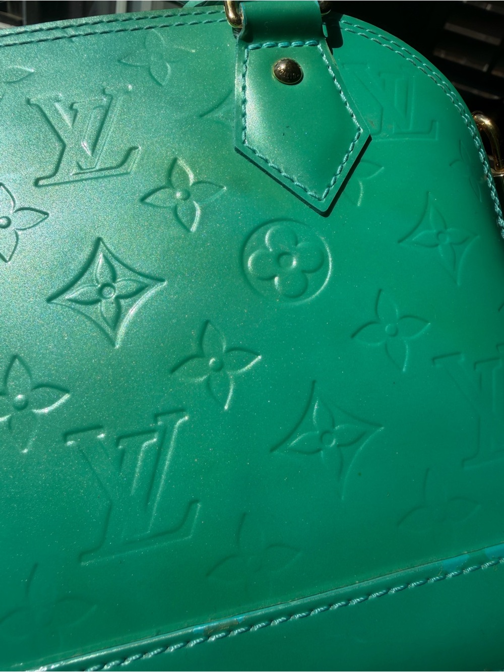 Louis Vuitton Vernis Alma BB Crossbody Bag in Blue Lagoon - Picture 10 of 16